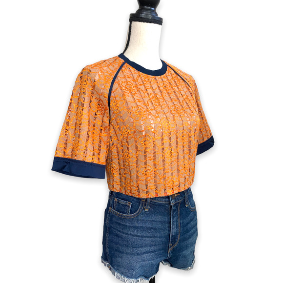 Retro Lace Ringer Crop Top - Picture 3 of 6